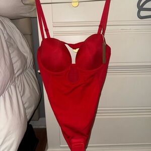 Elegant Red Women's Bodysuit